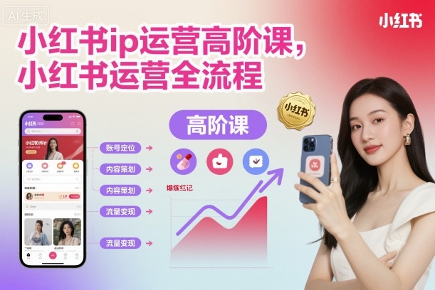 小红书ip运营高阶课，小红书运营全流程-优创项目网