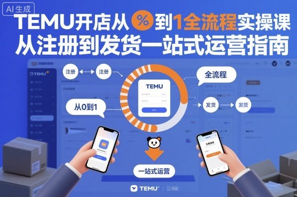 TEMU开店从0到1全流程实操课，从注册到发货一站式运营指南-优创项目网
