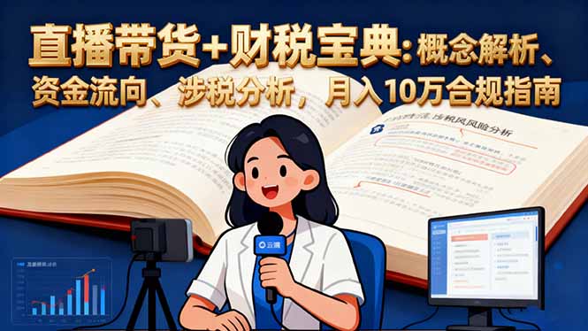 直播带货+财税宝典：概念解析、资金流向、涉税分析，月入10万合规指南-优创项目网