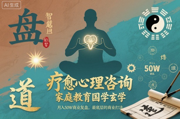 疗愈心理咨询，家庭教育国学玄学，月入50个商业复盘，最底层的商业打法-优创项目网
