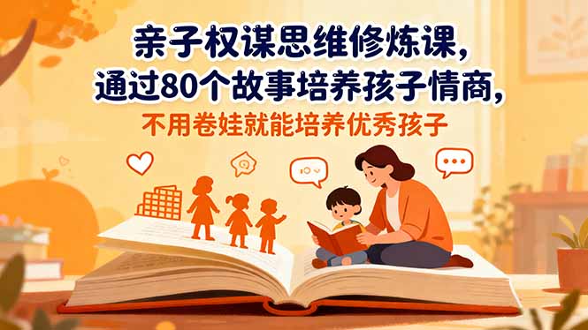 亲子权谋思维修炼课，通过80个故事培养孩子情商,不用卷娃就能培养优秀孩子-优创项目网