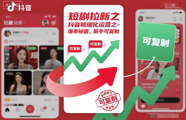 短剧拉新之抖音精细化运营之爆单秘籍，新手可复制-优创项目网