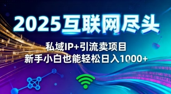 2025网创尽头王炸项目！私域IP+精准引流，新手小白在家躺賺日入1k，零经验也能上手【揭秘】-优创项目网