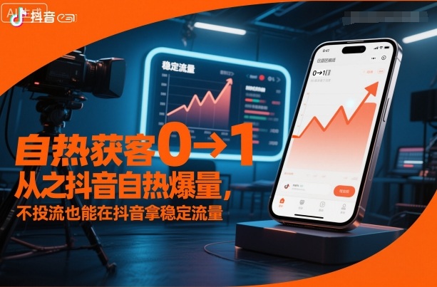 自热获客从0到1之抖音自热爆量，不投流也能在抖音拿稳定流量-优创项目网