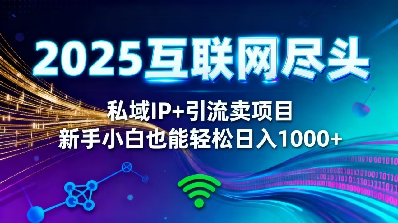 2025网创尽头王炸项目！私域 IP + 精准引流，新手小白在家躺赚日入 1000+-优创项目网