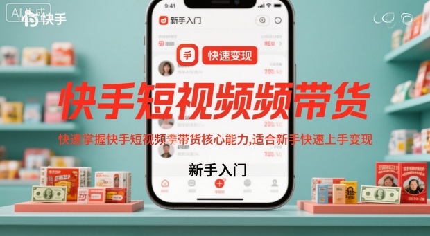 快手短视频带货，快速掌握快手短视频带货核心能力，适合新手快速上手变现-优创项目网