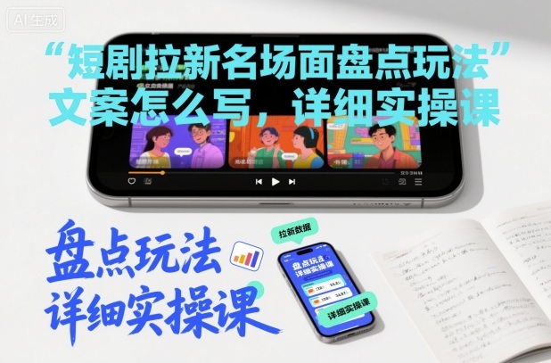 短剧拉新名场面盘点玩法文案怎么写，详细实操课-优创项目网