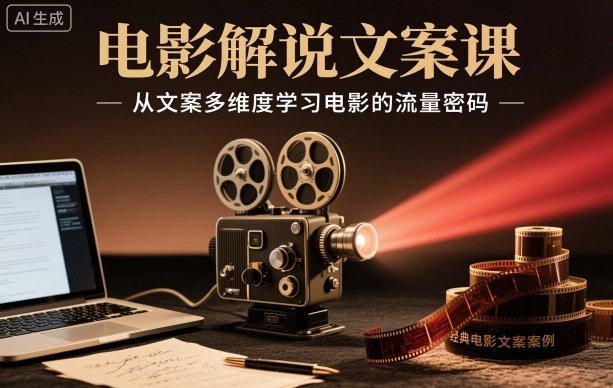 电影解说文案课，从文案多维度学习电影的流量密码-优创项目网