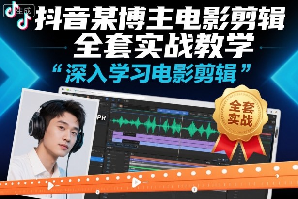抖音某博主电影剪辑全套实战教学，深入学习电影剪辑-优创项目网