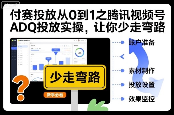 付赛投放从0到1之腾讯视频号ADQ投放实操，让你少走弯路-优创项目网