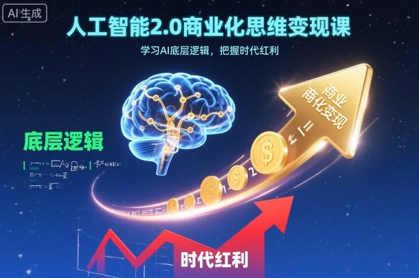 人工智能2.0商业化思维变现课，学习AI底层逻辑，把握时代红利-优创项目网