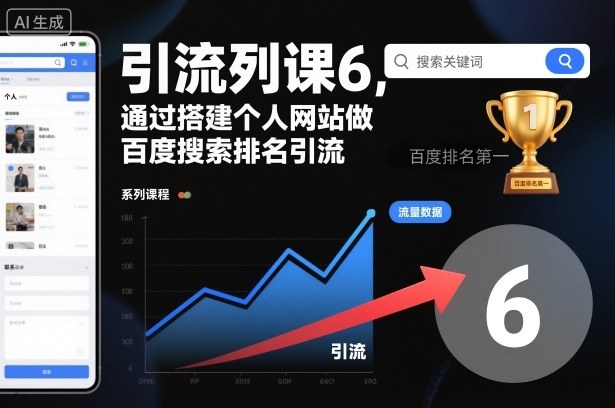 引流系列课6，通过搭建个人网站做百度搜索排名引流-优创项目网