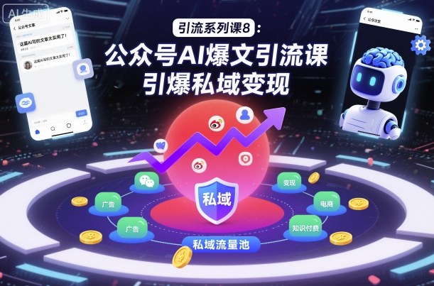 引流系列课8：公众号AI爆文引流课，引爆私域变现-优创项目网