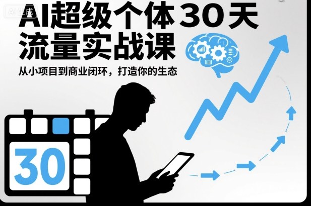 AI超级个体30天流量实战课，从小项目到商业闭环，打造你的生态-优创项目网