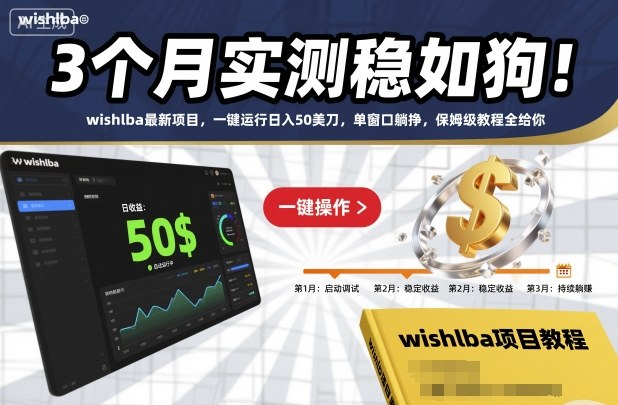 3个月实测稳如狗！wishlba最新项目，一键运行日入50美刀，单窗口躺挣，保姆级教程全给你【揭秘】-优创项目网