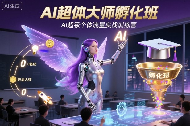 AI超体大师孵化班，AI超级个体流量实战训练营-优创项目网