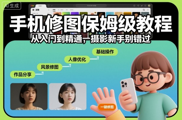 手机修图保姆级教程，从入门到精通，摄影新手别错过-优创项目网