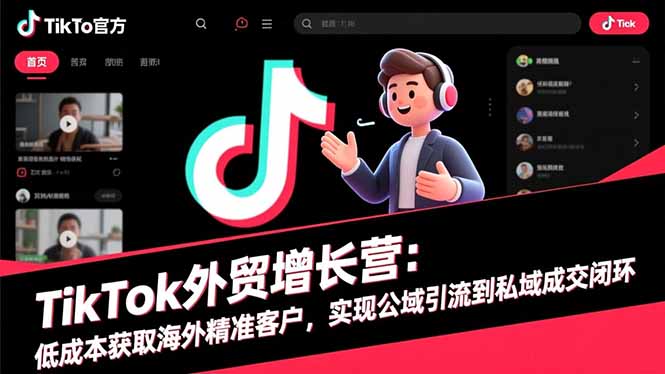 TikTok外贸增长营：低成本获取海外精准客户，实现公域引流到私域成交闭环-优创项目网