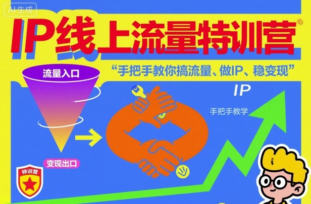 IP线上流量特训营，手把手教你搞流量、做IP、稳变现-优创项目网