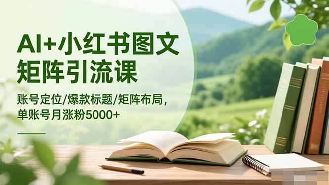 AI+小红书图文矩阵引流课：账号定位/爆款标题/矩阵布局/单账号月涨粉5000+-优创项目网