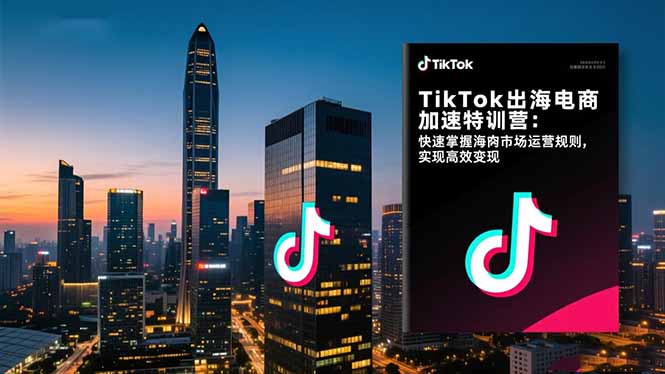 TikTok出海电商加速特训营：快速掌握海外市场运营规则，实现高效变现-优创项目网