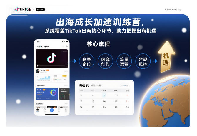 出海成长加速训练营，系统覆盖TikTok出海核心环节，助力把握出海机遇(更新)-优创项目网