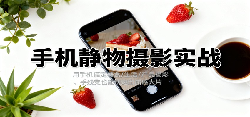 手机静物摄影实战，用手机搞定美食/生活/产品摄影，手残党也能快速出质感大片-优创项目网