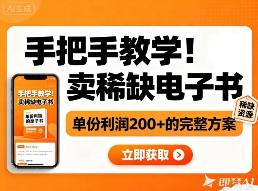 手把手教学！在小红书卖稀缺电子书，单份利润2张+的完整方案-优创项目网