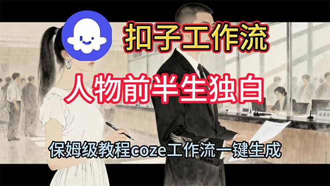 用扣子工作流制作人物前半生独白视频教程-优创项目网