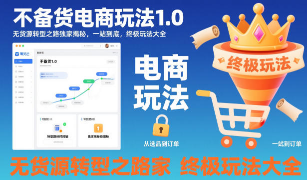 不备货电商玩法1.0，​无货源转型之路独家揭秘，一站到底，终极玩法大全-优创项目网