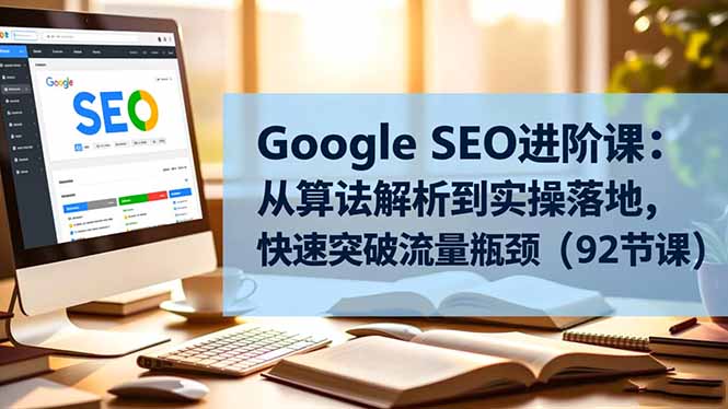 Google SEO进阶课：从算法解析到实操落地，快速突破流量瓶颈(92节课-优创项目网