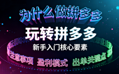 新手小白如何做拼多多-优创项目网