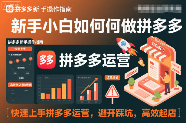 新手小白如何做拼多多，快速上手拼多多运营，避开踩坑，高效起店-优创项目网