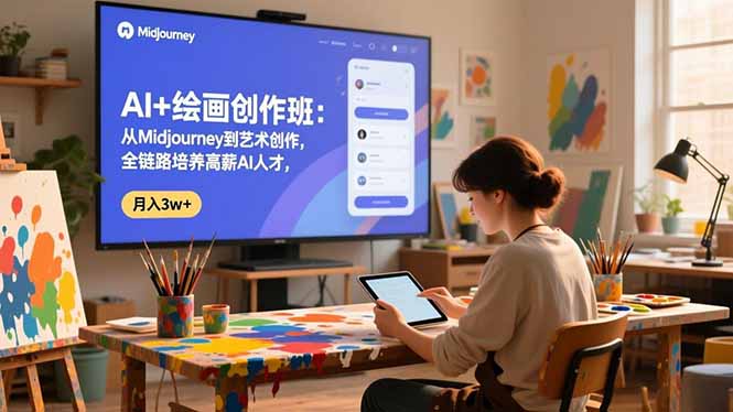 AI+绘画创作班：从Midjourney到艺术创作，全链路培养高薪AI人才，月入3w+-优创项目网
