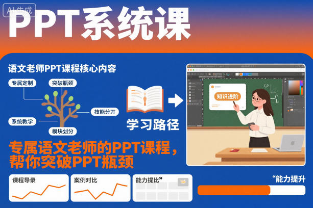 PPT系统课，专属语文老师的PPT课程，帮你突破PPT瓶颈-优创项目网