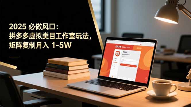 2025 必做风口：拼多多虚拟类目工作室玩法，矩阵复制月入 1-5W-优创项目网