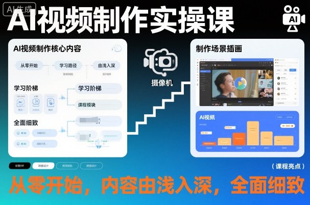 AI视频制作实操课，从零开始，内容由浅入深，全面细致-优创项目网