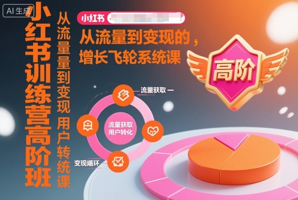 小红书训练营高阶班，从流量到变现的增长飞轮系统课-优创项目网