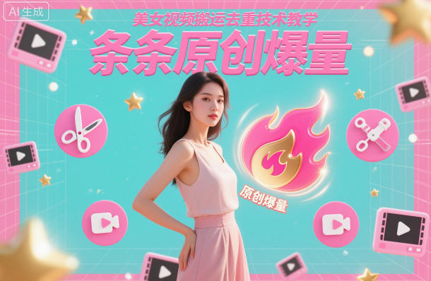 美女视频搬运去重技术教学，条条原创爆量-优创项目网