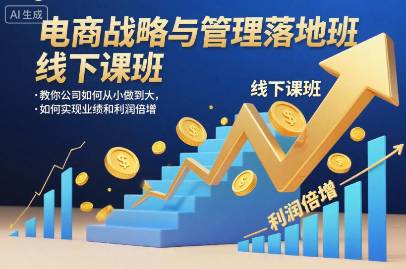 电商战略与管理落地班线下课，教你公司如何从小做到大，如何实现业绩和利润倍增【录音】-优创项目网