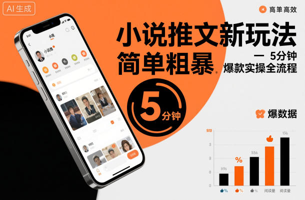 小说推文新玩法，简单粗爆，5分种一个爆款实操全流程-优创项目网