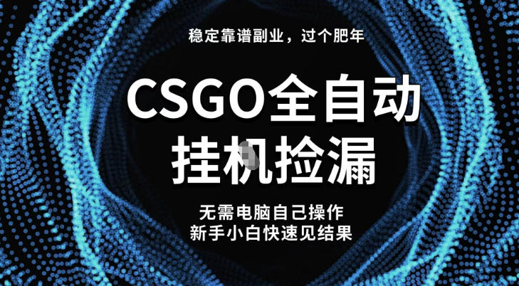 【稳定副业】全球最热门游戏CSGO全自动捡漏，最新玩法，新手小白日入5张+【揭秘】-优创项目网
