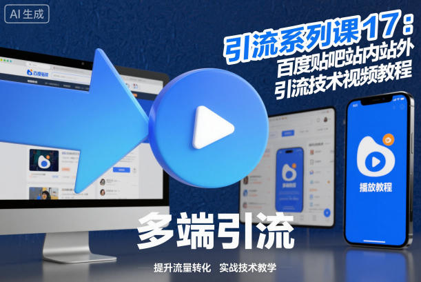 引流系列课17：百度贴吧站内站外引流技术视频教程-优创项目网