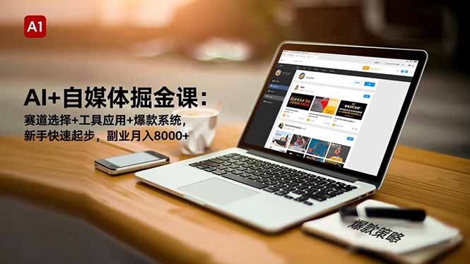 AI+自媒体掘金课：赛道选择+工具应用+爆款系统，新手快速起步，副业月入8000+-优创项目网