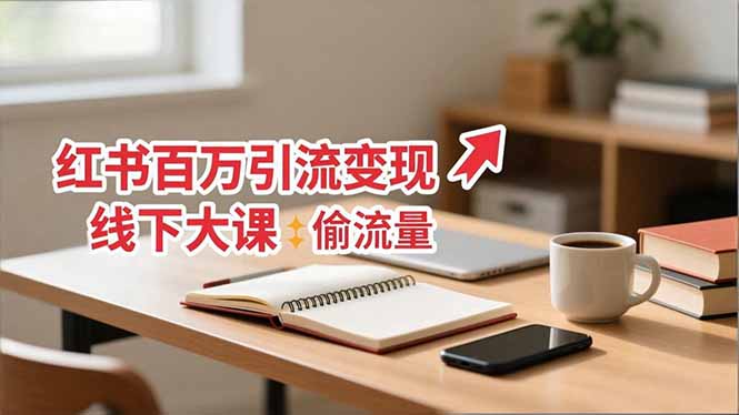 小红书百万引流变现-11月线下大课：分享从0到百万引流路径，手把手教偷流量、拿结果-优创项目网