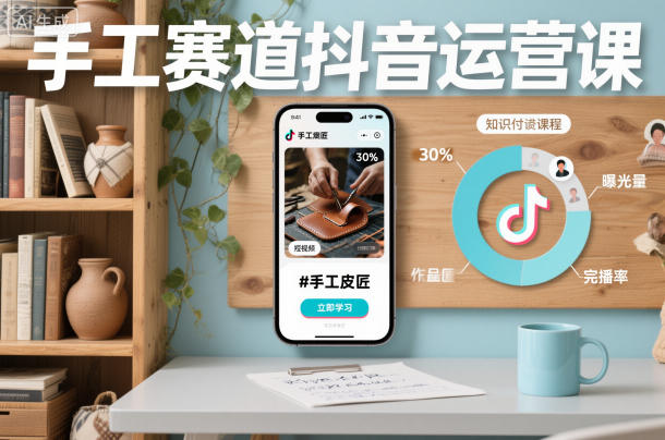 手工赛道抖音运营课，手工赛道流量运营-优创项目网