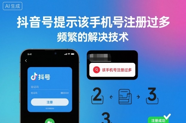 抖音号提示该手机号注册过多，频繁的解决技术-优创项目网