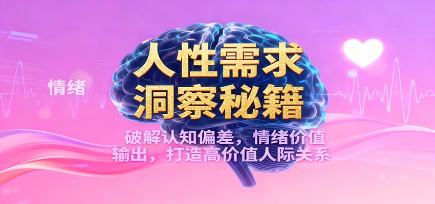 人性需求洞察秘籍，破解认知偏差，情绪价值输出，打造高价值人际关系-优创项目网