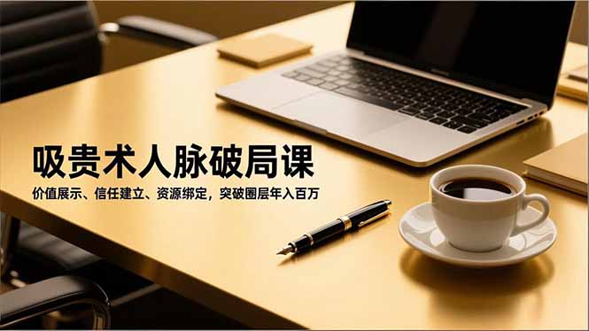 吸贵术人脉破局课，价值展示、信任建立、资源绑定，突破圈层年入百万-优创项目网