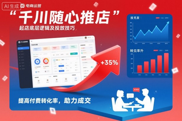 千川随心推起店底层逻辑及投放技巧，提高付费转化率，助力成交-优创项目网